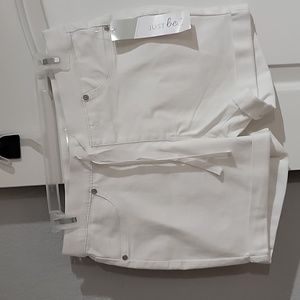 White pull on shorts